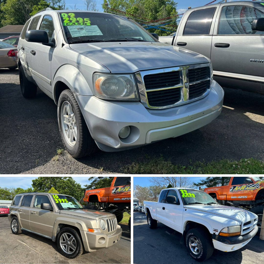 Rugged Ride Showdown: 2009 Dodge Durango, 2010 Jeep Patriot, and 1999 Dodge Dakota