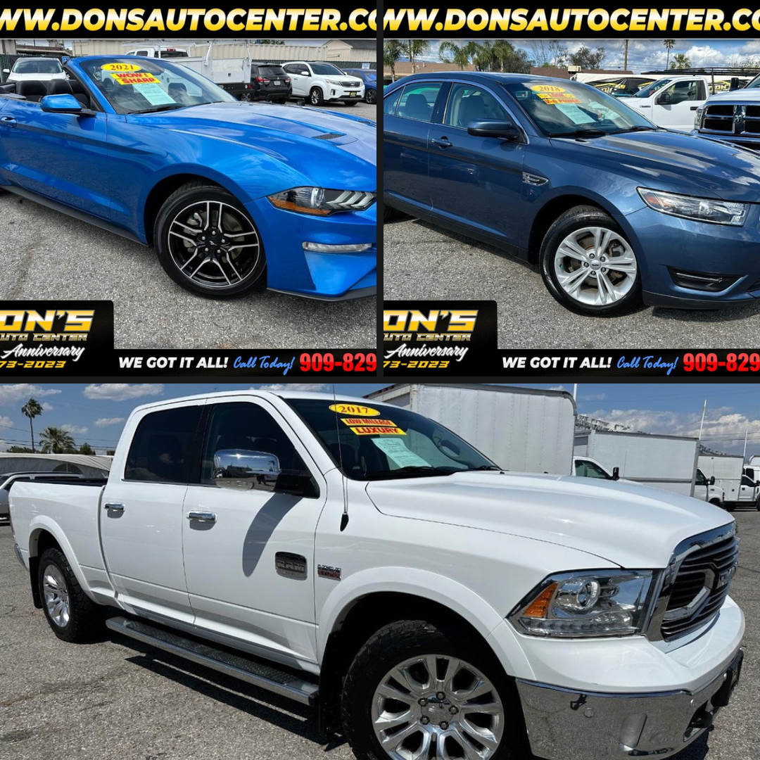 Comparing the 2017 Ram 1500, 2018 Ford Taurus, and 2021 Ford Mustang