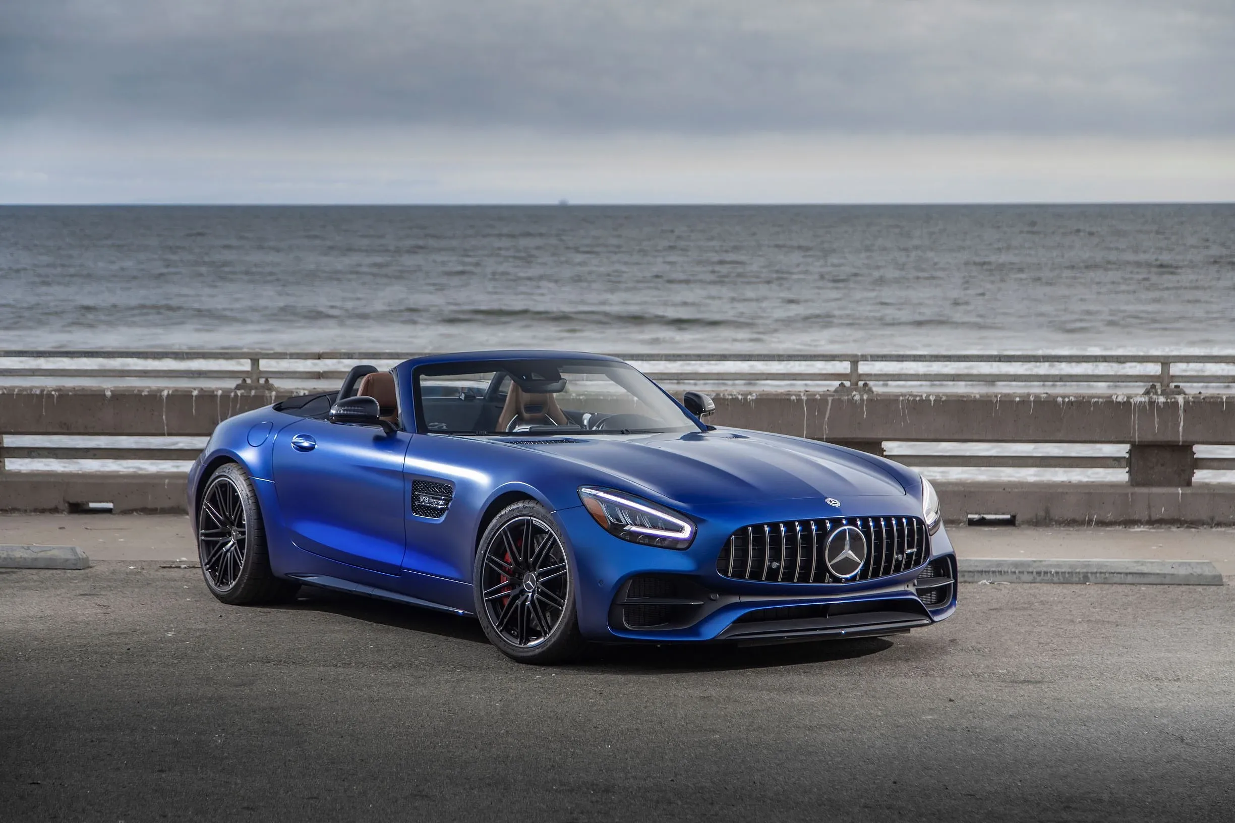 Blue Mercedes AMG GT Roadster